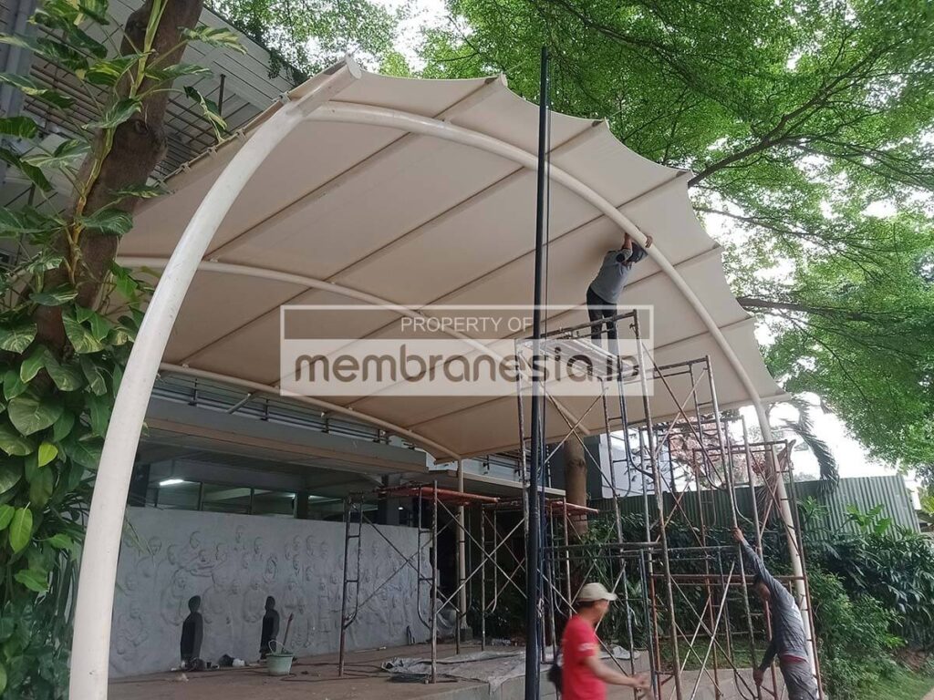 kanopi kain membrane untuk tenda panggung sekolah